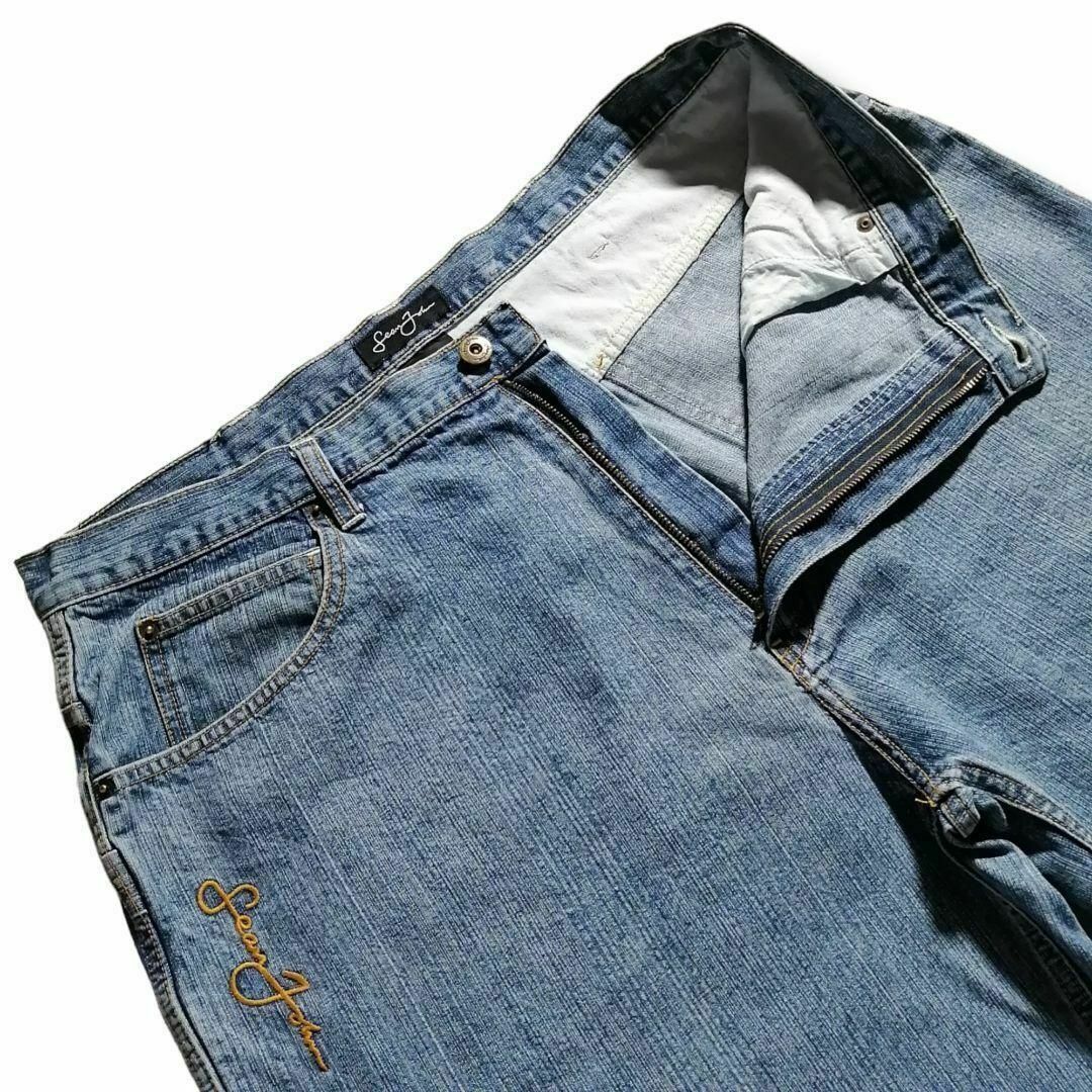 Sean John - 00s ショーンジョン 刺繍 バギー 極太デニムハーフ Sean John - 00s ショーンジョン 刺繍 バギー 極太デニムハーフ
