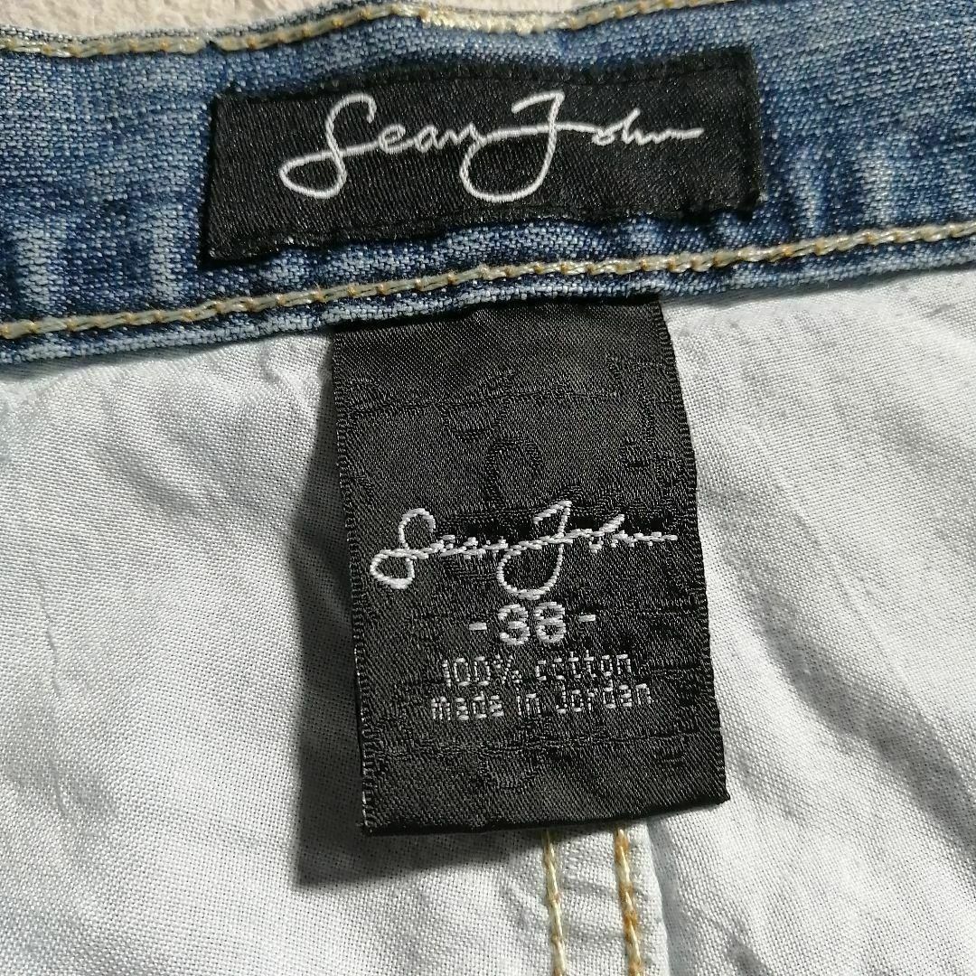 Sean John - 00s ショーンジョン 刺繍 バギー 極太デニムハーフ Sean John - 00s ショーンジョン 刺繍 バギー 極太デニムハーフ
