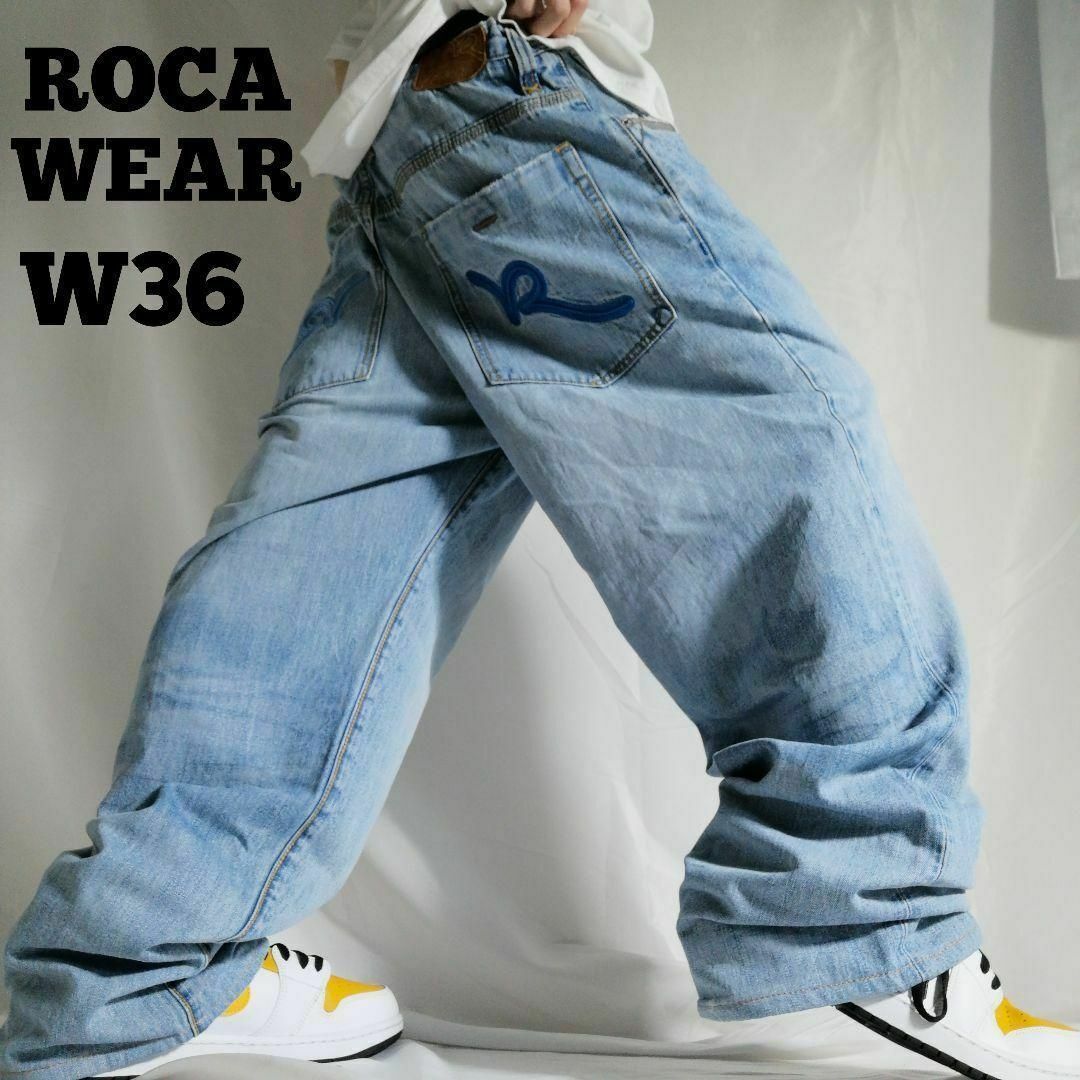 Rocawear - 00s ロカウェア バギーパンツ バックロゴ刺繍 ヒップ Rocawear - 00s ロカウェア バギーパンツ バックロゴ刺繍 ヒップ
