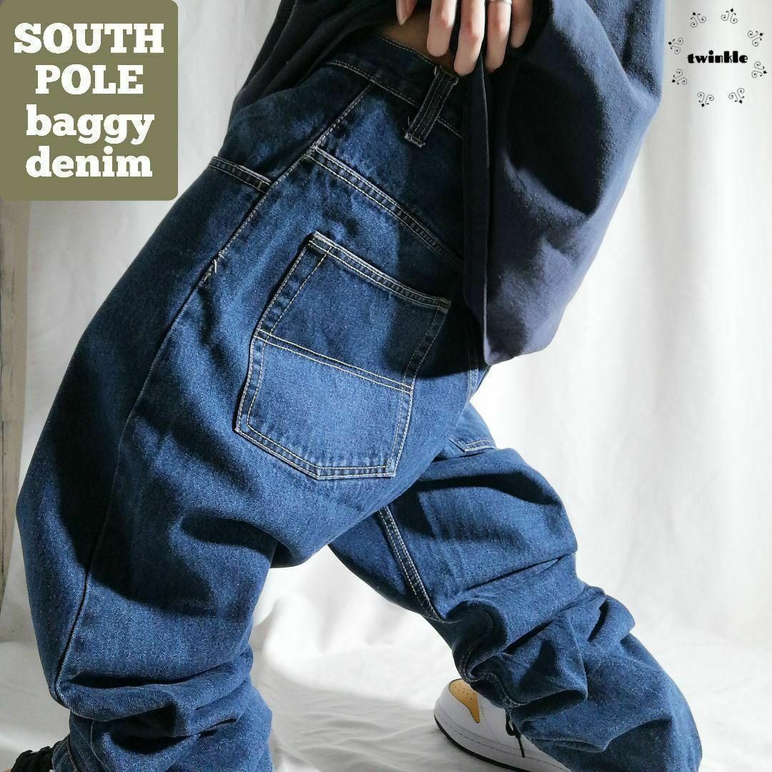 SOUTH POLE - 00s サウスポール 極太バギーデニム濃紺b系ヒップ SOUTH POLE - 00s サウスポール 極太バギーデニム濃紺b系ヒップ