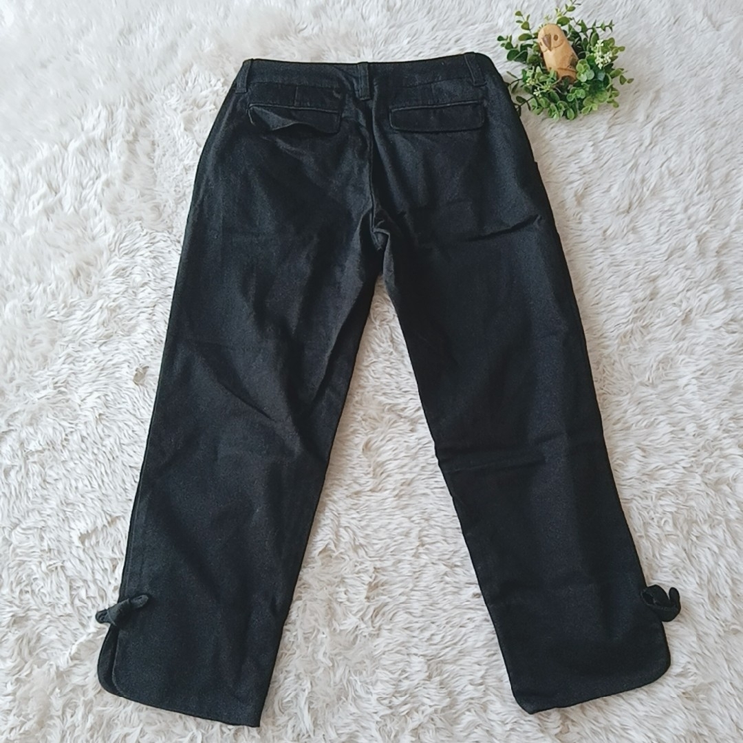 grove(グローブ)の4516 grove グローブ　レディース　クロップド丈パンツ　ワンタック　黒S レディースのパンツ(クロップドパンツ)の商品写真