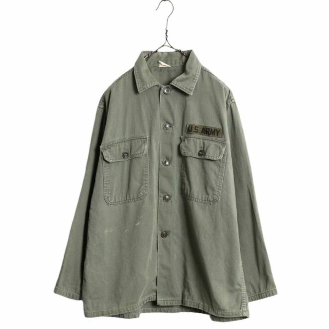 実物 USED 米軍 OG-107 コットンサテン ユーティリティシャツ 実物 USED 米軍 OG-107 コットンサテン ユーティリティシャツ