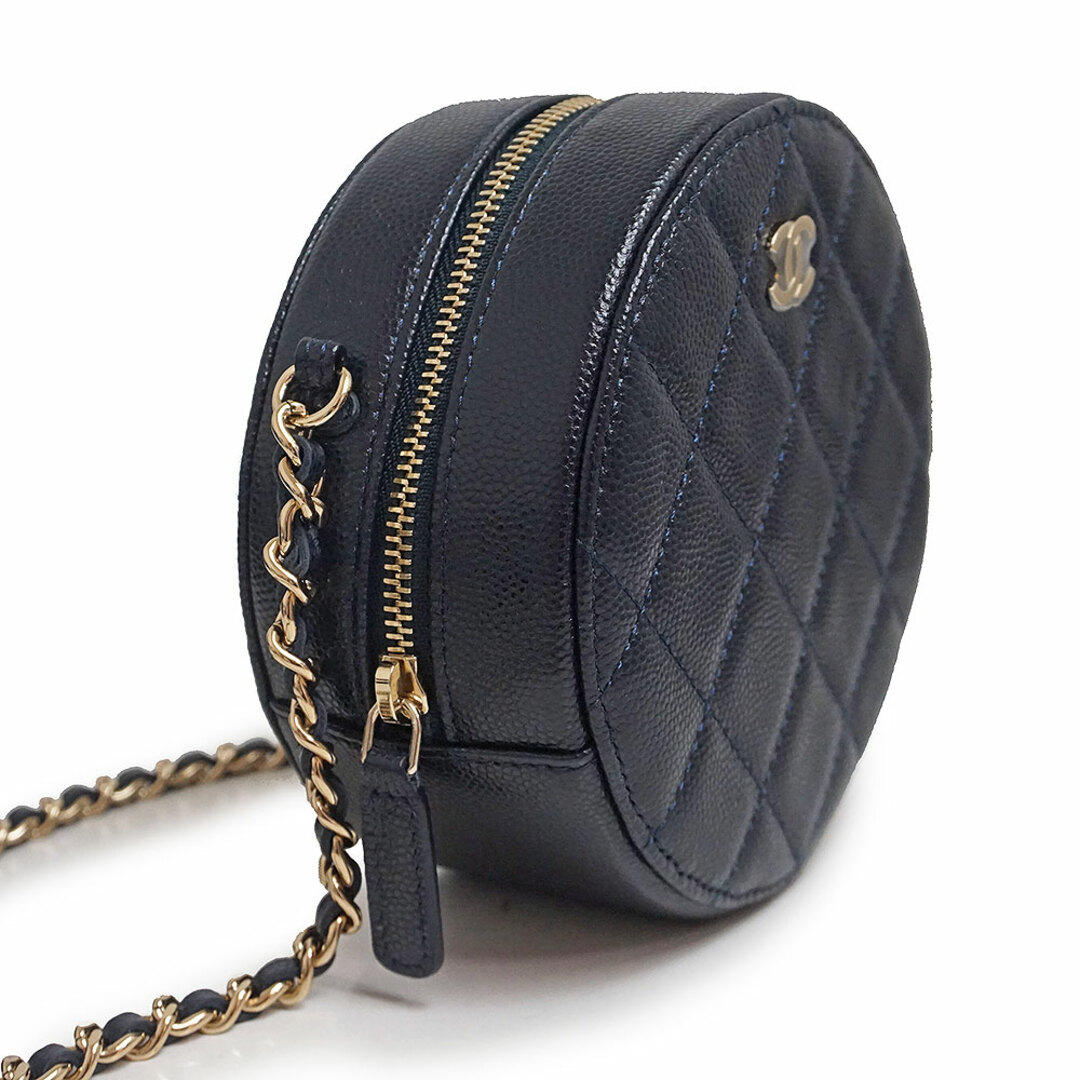 CHANEL - シャネル マトラッセ 丸型 ラウンド ミニポシェット CHANEL - シャネル マトラッセ 丸型 ラウンド ミニポシェット