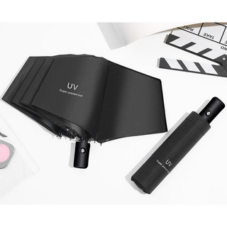 折りたたみ傘 ワンタッチ自動開閉  撥水加工 晴雨兼用 高強度 UVカット BL(その他)
