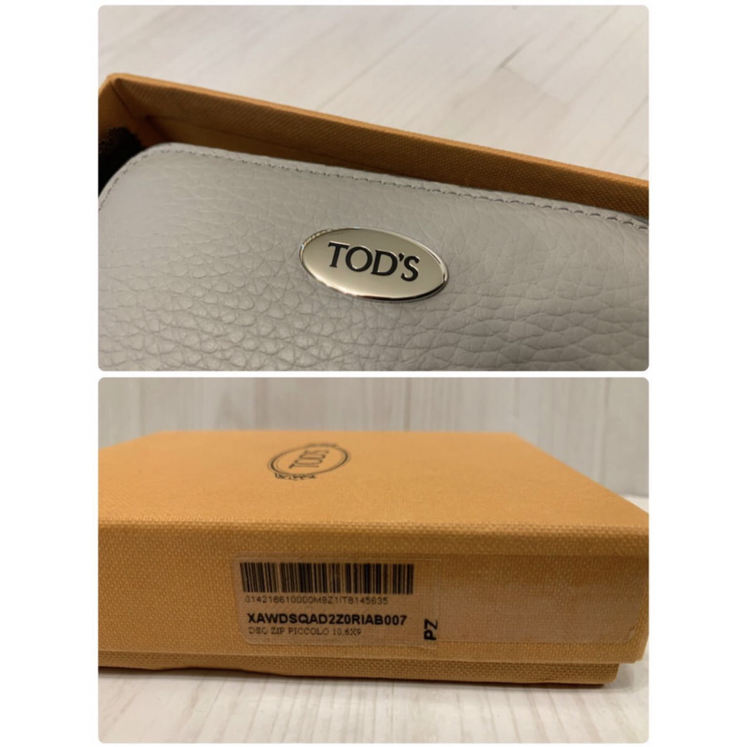 未使用 トッズ TODS 2つ折り財布 ラウンド ファスナー グレー 未使用 トッズ TODS 2つ折り財布 ラウンド ファスナー グレー