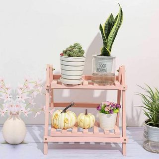フラワースタンド プランタースタンド デスク上置棚 花台 園芸ラック 観葉植物(日用品/生活雑貨)