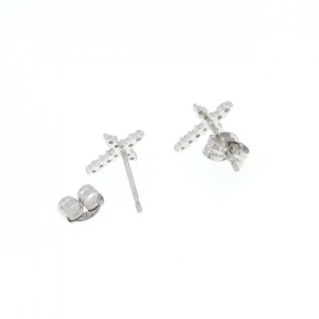 K18WG クロス ダイヤモンド ピアス 0.10CT K18WG クロス ダイヤモンド ピアス 0.10CT