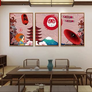 和風 壁飾りアートパネル プリント絵画おしゃれ壁掛け キャンバスプリントポスター(アート/写真)