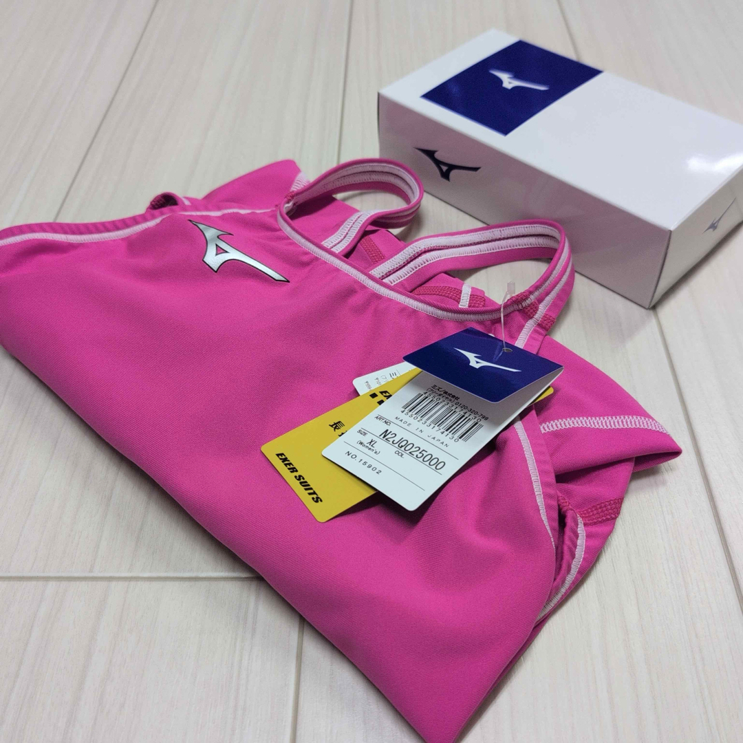 【特別セール品】 女性用 ミズノ エクサースーツ 新品 XLサイズ ピンク×ホワイト 水着・ラッシュガード