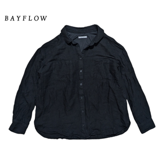 ベイフロー(BAYFLOW)のBAYFLOW ブラック リネン 長袖シャツ(シャツ)