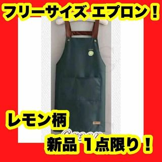 エプロン メンズ レディース おしゃれ かわいい 無地 男女兼用 フリー 緑(ノーカラージャケット)