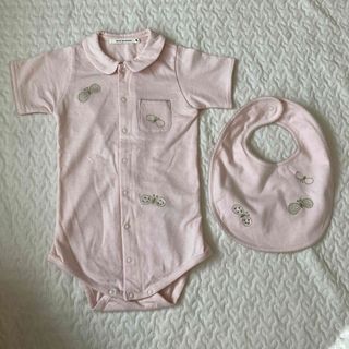 mina perhonen(ミナ ペルホネン)｜【Baby】choucho ロンパース/グレー の通販｜ELLESHOP・(エル・ショップ)