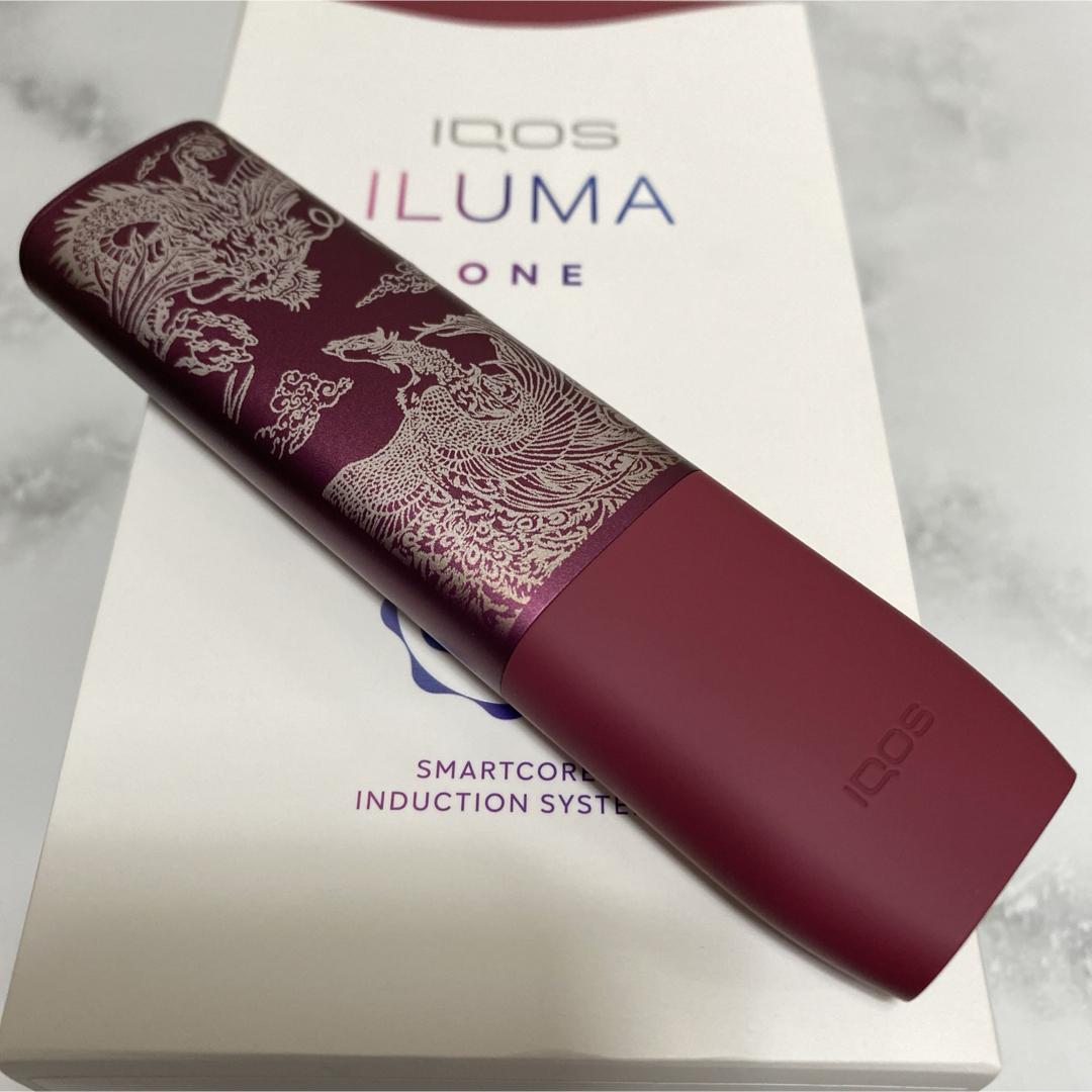 iQOS ILUMA ONE イルマワン レーザー加工 龍 鳳凰 レッド 赤 iQOS ILUMA ONE イルマワン レーザー加工 龍 鳳凰 レッド 赤