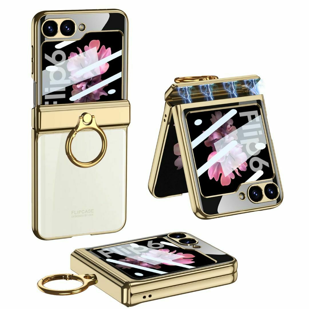 色: ゴールド】Galaxy Z Flip6 SC-54E ケース クリア リの通販 色: ゴールド】Galaxy Z Flip6 SC-54E ケース クリア リの通販