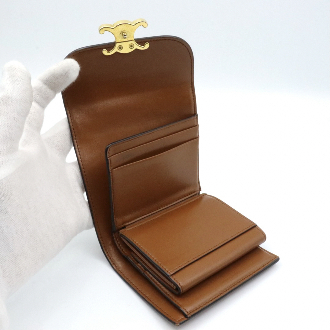 CELINE - 美品 セリーヌ トリオンフ キャンバス レザー スモール CELINE - 美品 セリーヌ トリオンフ キャンバス レザー スモール