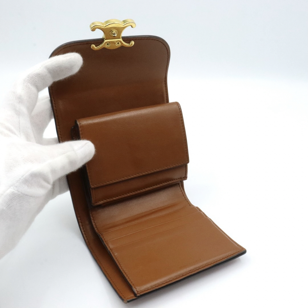 美品 セリーヌ トリオンフ キャンバス レザー スモール 美品 セリーヌ トリオンフ キャンバス レザー スモール
