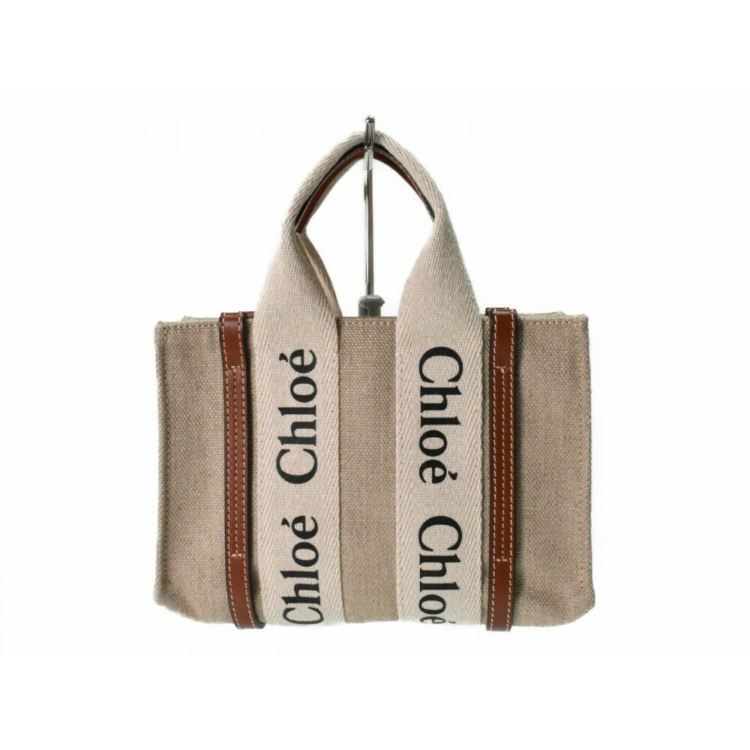 Chloe - 【中古品】Chloe WOODY ミニトートバッグ ベージュ系 Chloe - 【中古品】Chloe WOODY ミニトートバッグ ベージュ系
