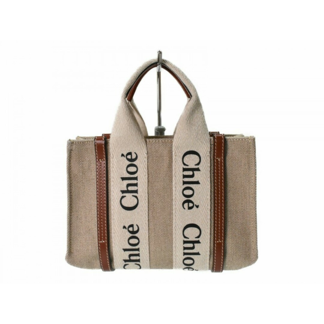 Chloe - 【中古品】Chloe WOODY ミニトートバッグ ベージュ系 Chloe - 【中古品】Chloe WOODY ミニトートバッグ ベージュ系