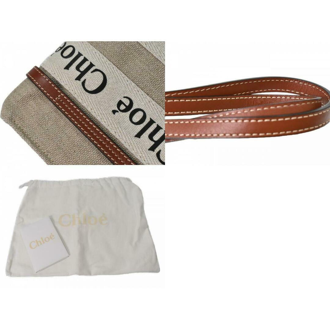 Chloe - 【中古品】Chloe WOODY ミニトートバッグ ベージュ系 Chloe - 【中古品】Chloe WOODY ミニトートバッグ ベージュ系