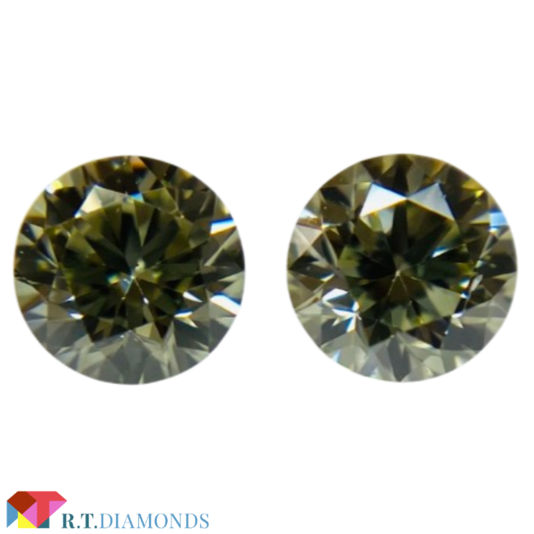 カメレオン！FANCY GRAY GREEN 0.183ct/0.193ct