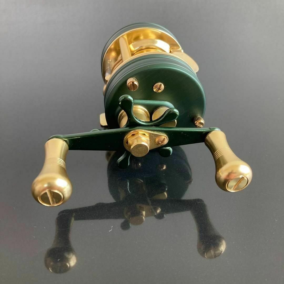 新品】渓流ベイトリール 丸型リール トラウト用 ゴールド/グリーン 新品】渓流ベイトリール 丸型リール トラウト用 ゴールド/グリーン
