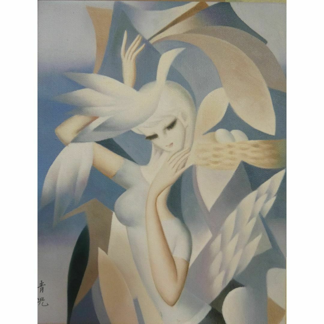 絵画 肉筆手描き 油彩 東郷青児 「鳥と少女」 サイン F6サイズ 絵画 肉筆手描き 油彩 東郷青児 「鳥と少女」 サイン F6サイズ