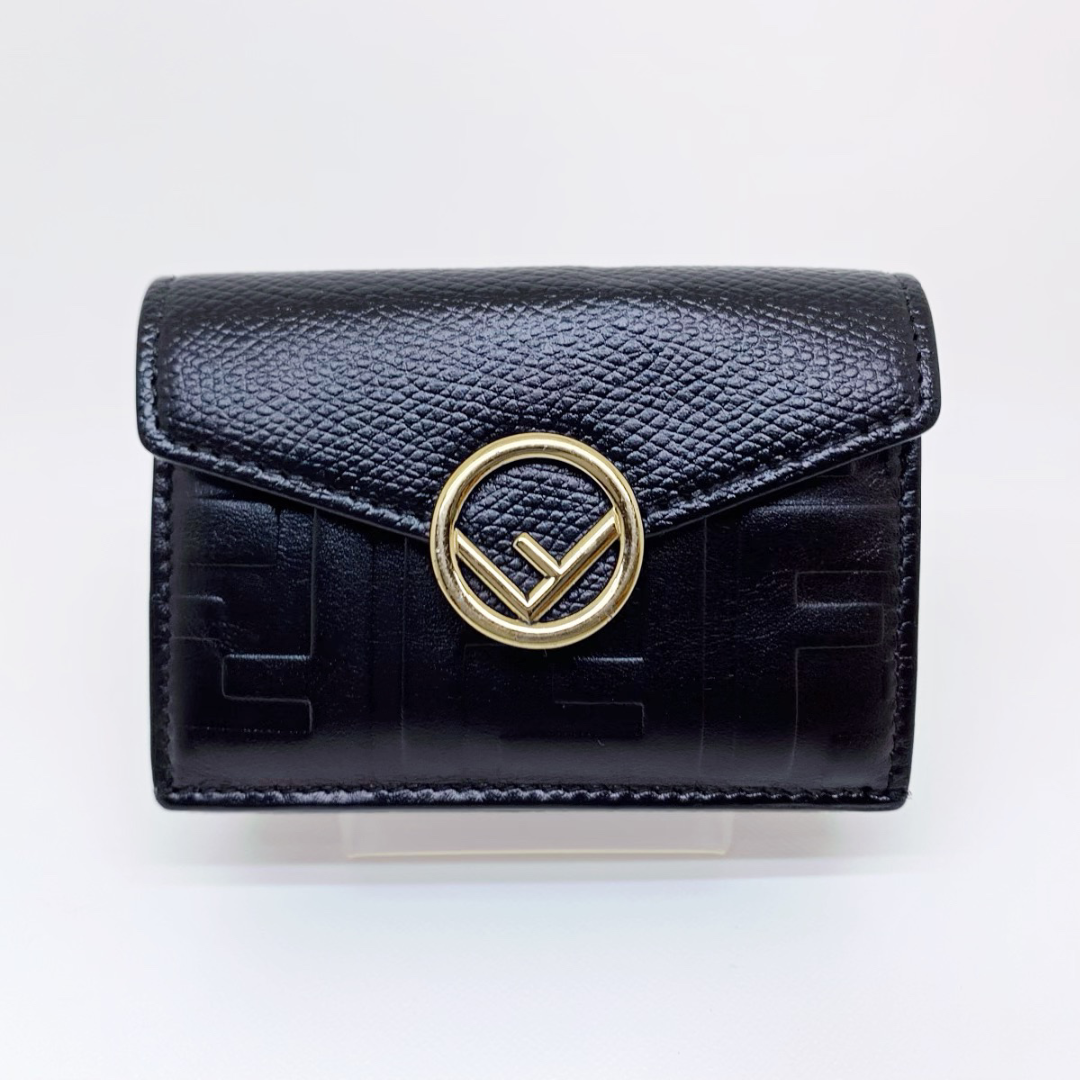 ⭐️ 希少 極美品 フェンディ FF ロゴ 三つ 折り財布 レザー