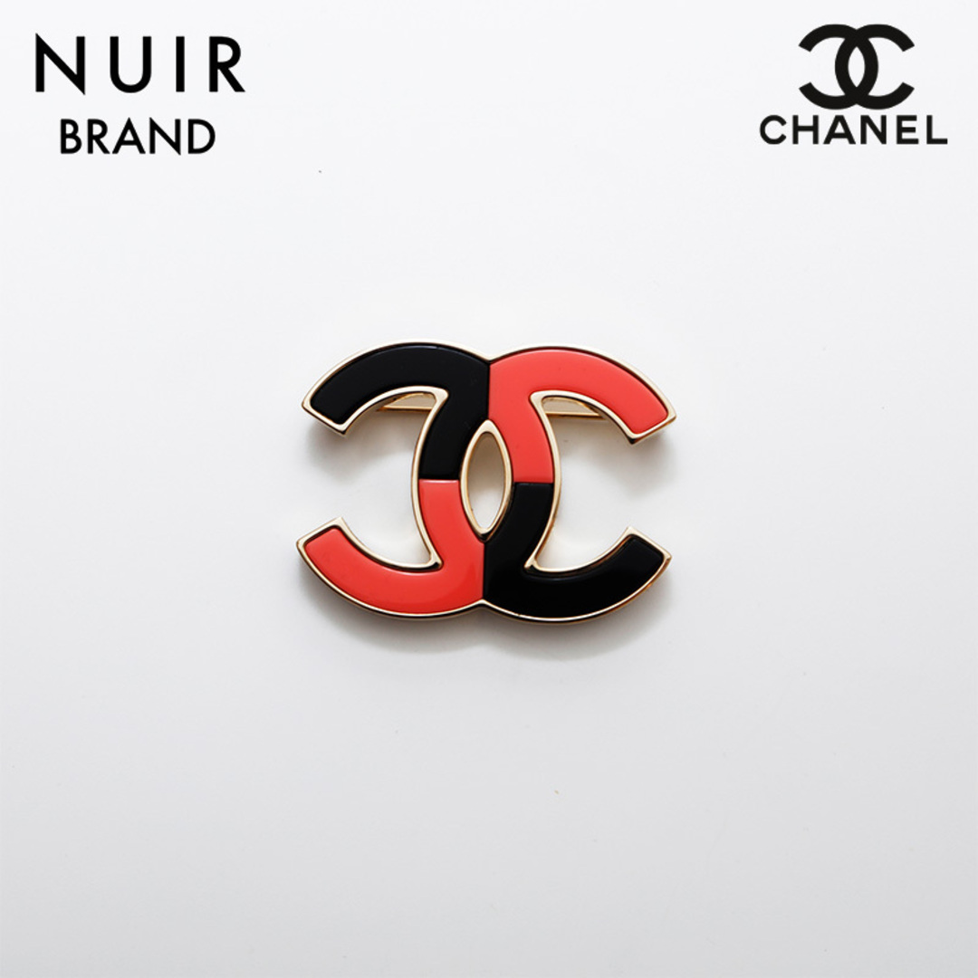 『5年保証』 ココマーク B23C CHANEL シャネル バイカラー ピンク & ブラック ブローチ
