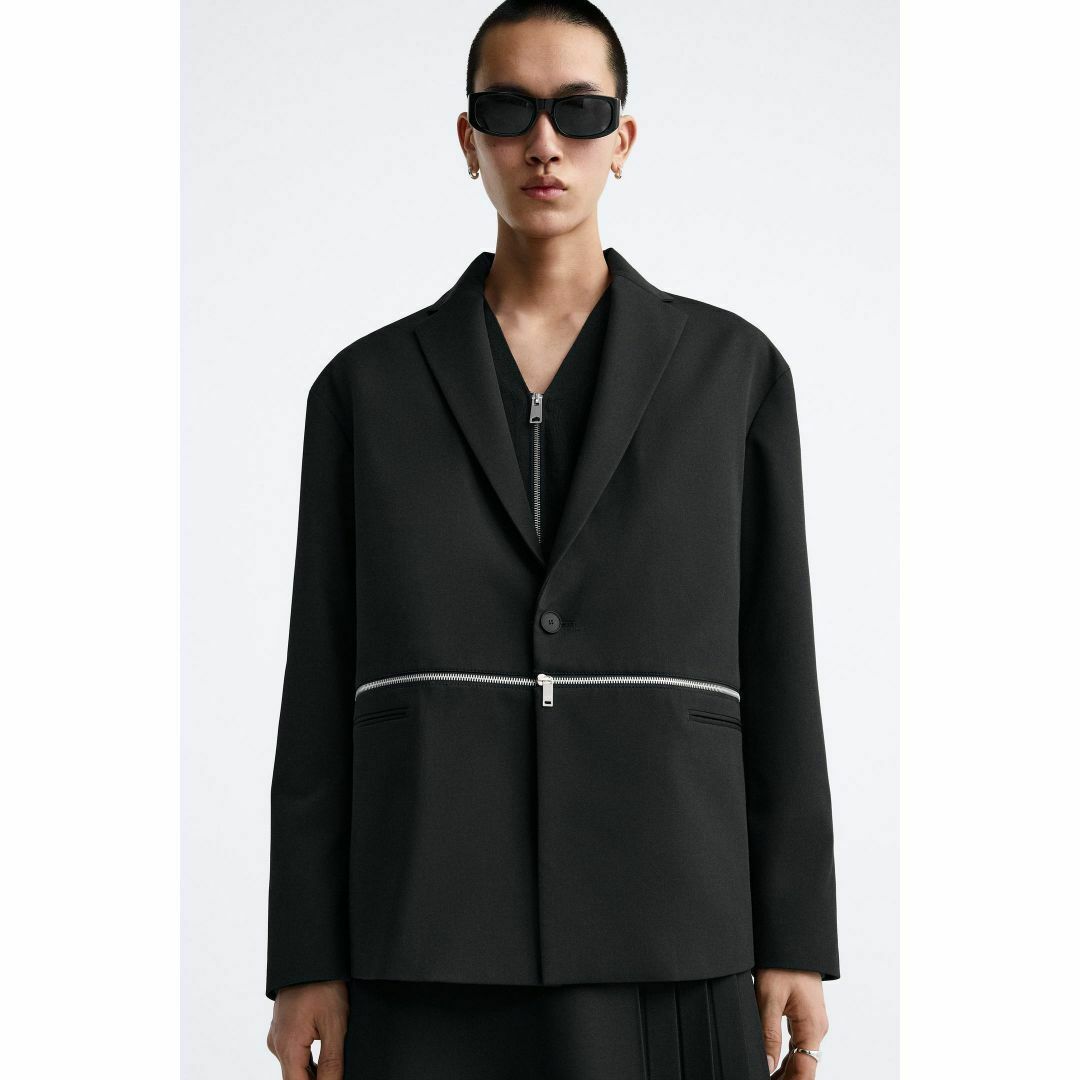 ZARA - 新品ZARAmanジッパー装飾テーラードジャケットブレザー ZARA - 新品ZARAmanジッパー装飾テーラードジャケットブレザー