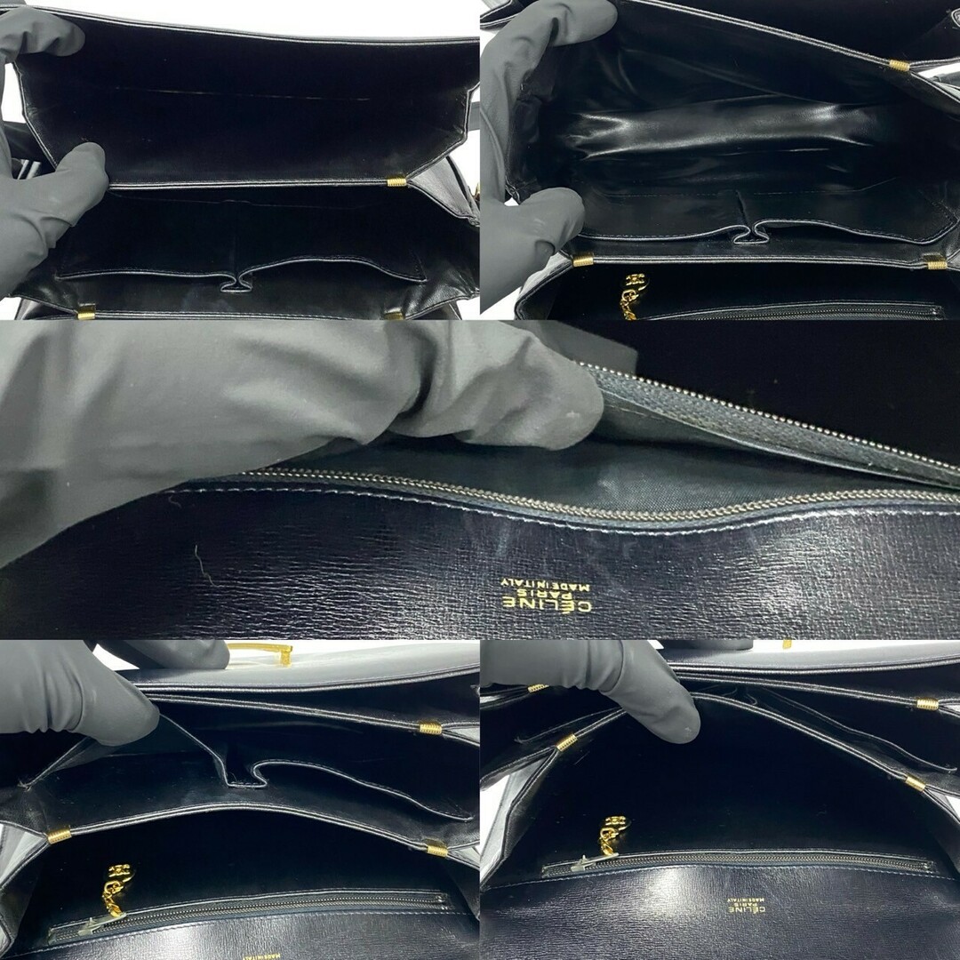 CELINE - 極 美品 袋付き CELINE セリーヌ ロゴ 馬車金具 カーフ CELINE - 極 美品 袋付き CELINE セリーヌ ロゴ 馬車金具 カーフ