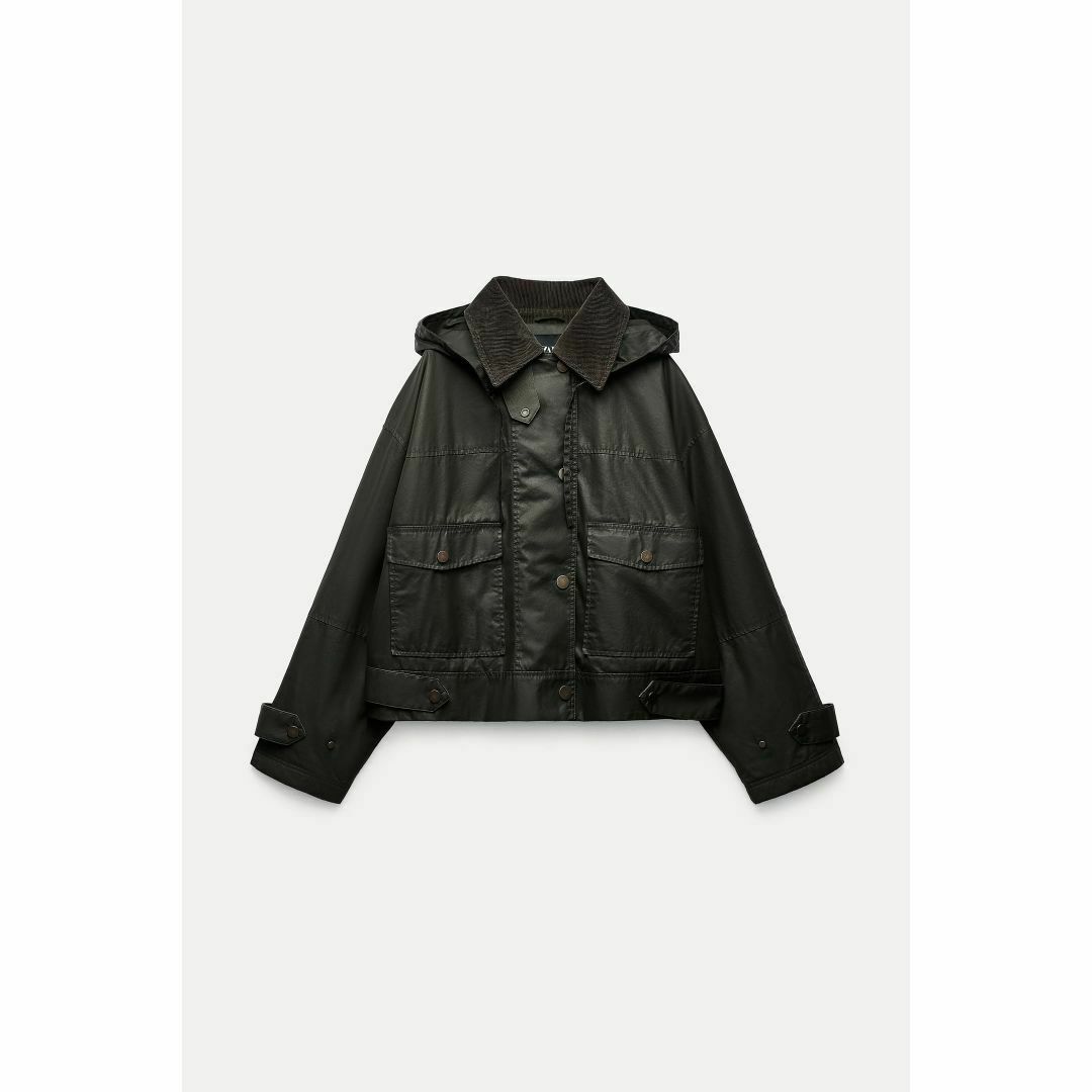 ZARA - 新品ZARAワックスコーティングミリタリージャケットLZW ZARA - 新品ZARAワックスコーティングミリタリージャケットLZW