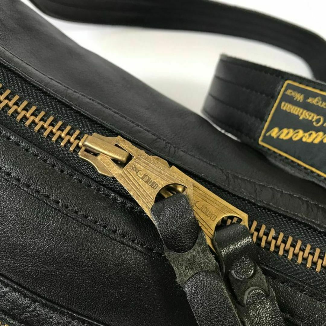 CUSHMAN クッシュマン 高級 カウハイド レザー ショルダーバッグ CUSHMAN クッシュマン 高級 カウハイド レザー ショルダーバッグ
