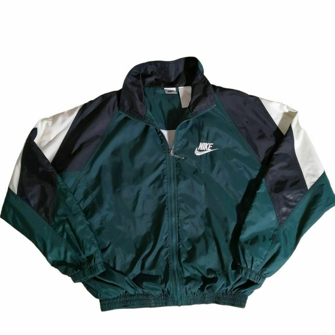 NIKE - 配色◎ 90s NIKE バックロゴ刺繍 ナイロンジャケット NIKE - 配色◎ 90s NIKE バックロゴ刺繍 ナイロンジャケット