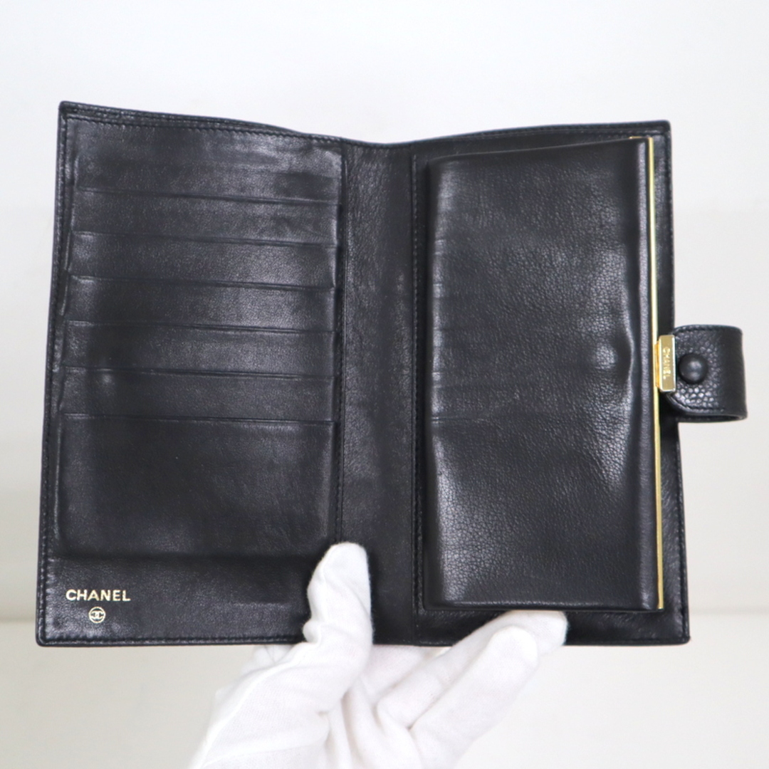 CHANEL(シャネル)の【CHANEL】シャネル がま口 長財布 ブラック キャビアスキン A13498 3番台7桁/md16821ng レディースのファッション小物(財布)の商品写真