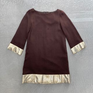マトリョーシカ ワンピース ブラウン フリー MATRIOCHKA 七分丈(ミニワンピース)