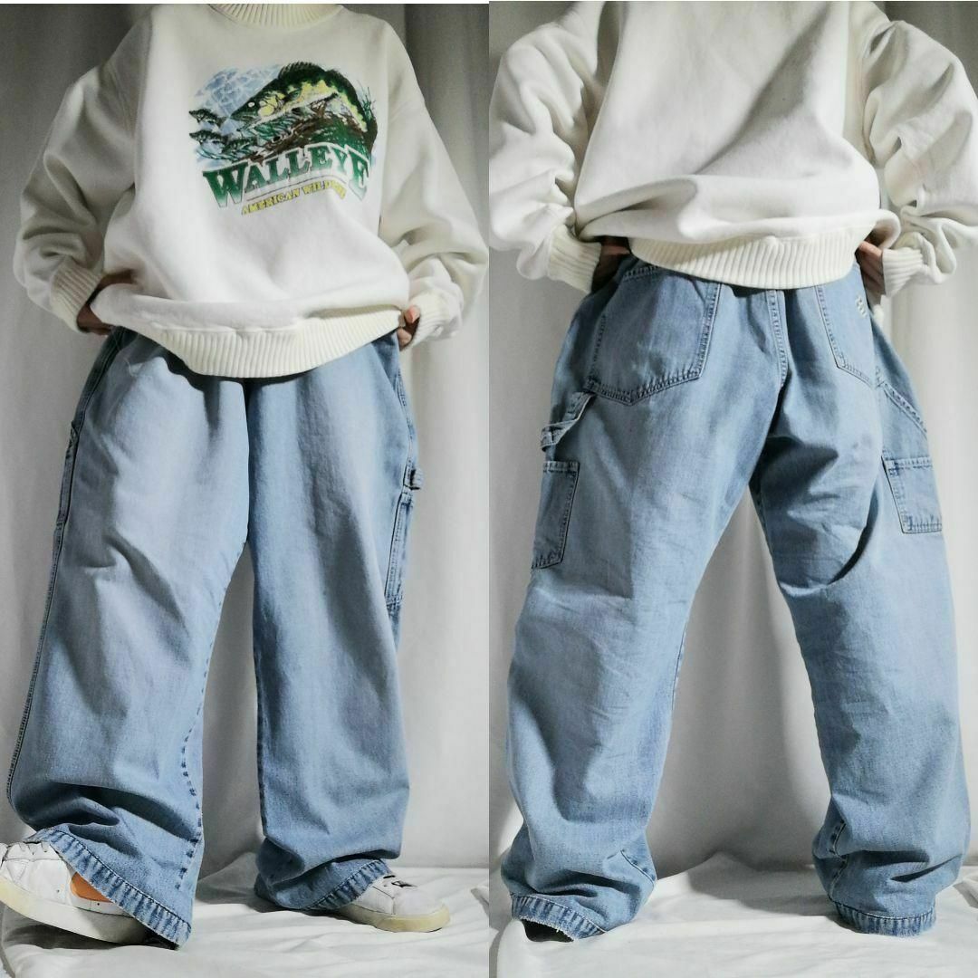 Rocawear - ロカウェア バックロゴ刺繍 超極太ワイドデニム Rocawear - ロカウェア バックロゴ刺繍 超極太ワイドデニム