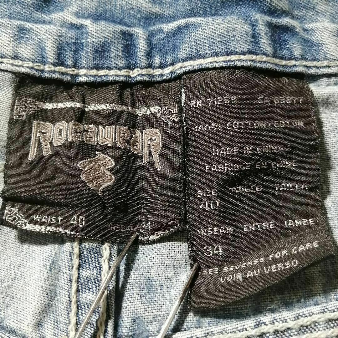 Rocawear - ロカウェア バックロゴ刺繍 超極太ワイドデニム Rocawear - ロカウェア バックロゴ刺繍 超極太ワイドデニム