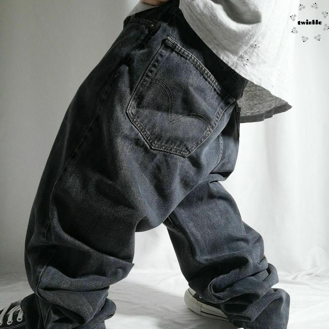 Levi's - リーバイス550 ブラックデニム バギーパンツ W40L32黒 Levi's - リーバイス550 ブラックデニム バギーパンツ W40L32黒
