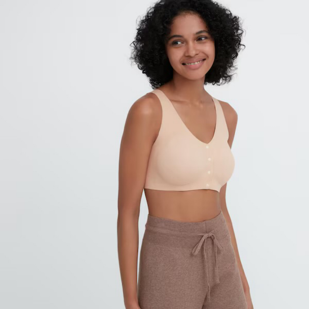 UNIQLO - 新品 ユニクロ エアリズムシームレス前あきブラ S UNIQLO - 新品 ユニクロ エアリズムシームレス前あきブラ S