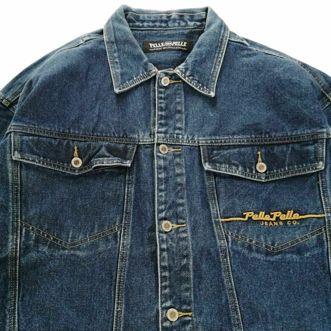 ペレペレ刺繍ロゴオーバーサイズデニムジャケットヒップホップb系古着2XL 637 ペレペレ刺繍ロゴオーバーサイズデニムジャケットヒップホップb系古着2XL 637