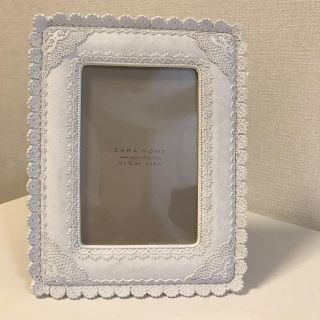 ザラホーム(ZARA HOME)のホワイトレース柄 写真たて(フォトフレーム)