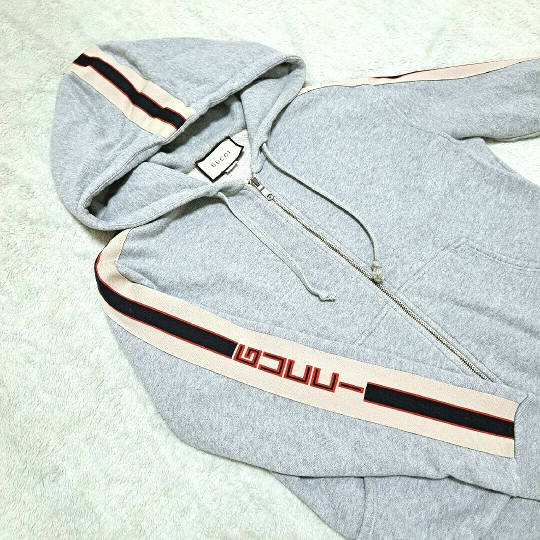 ☆最安値 GUCCI グッチ テクニカルロゴラインパーカー XSサイズ☆ ☆最安値 GUCCI グッチ テクニカルロゴラインパーカー XSサイズ☆