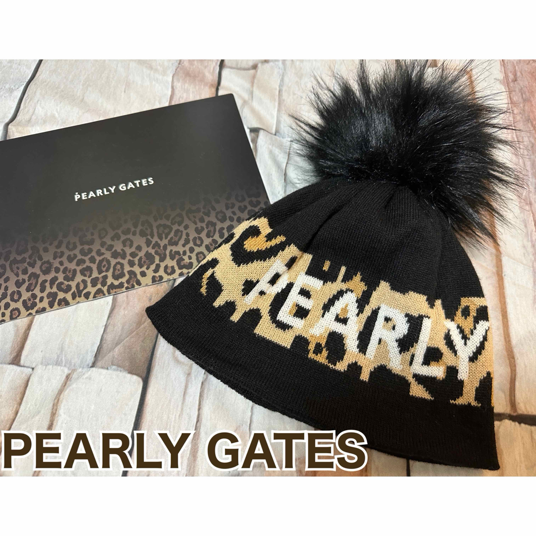 PEARLY GATES 生き残っ ニット帽 ポンポン付き PEARLY GATES 生き残っ ニット帽 ポンポン付き