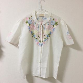 古着 花柄刺繍ブラウス(シャツ/ブラウス(長袖/七分))