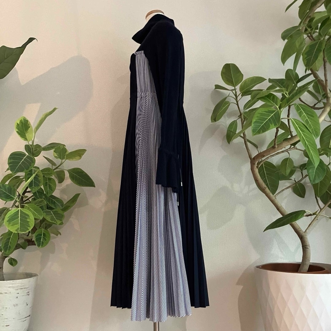 sacai3377 ニットドッキングシャツワンピース メ24☆ ロング sacai3377 ニットドッキングシャツワンピース メ24☆ ロング