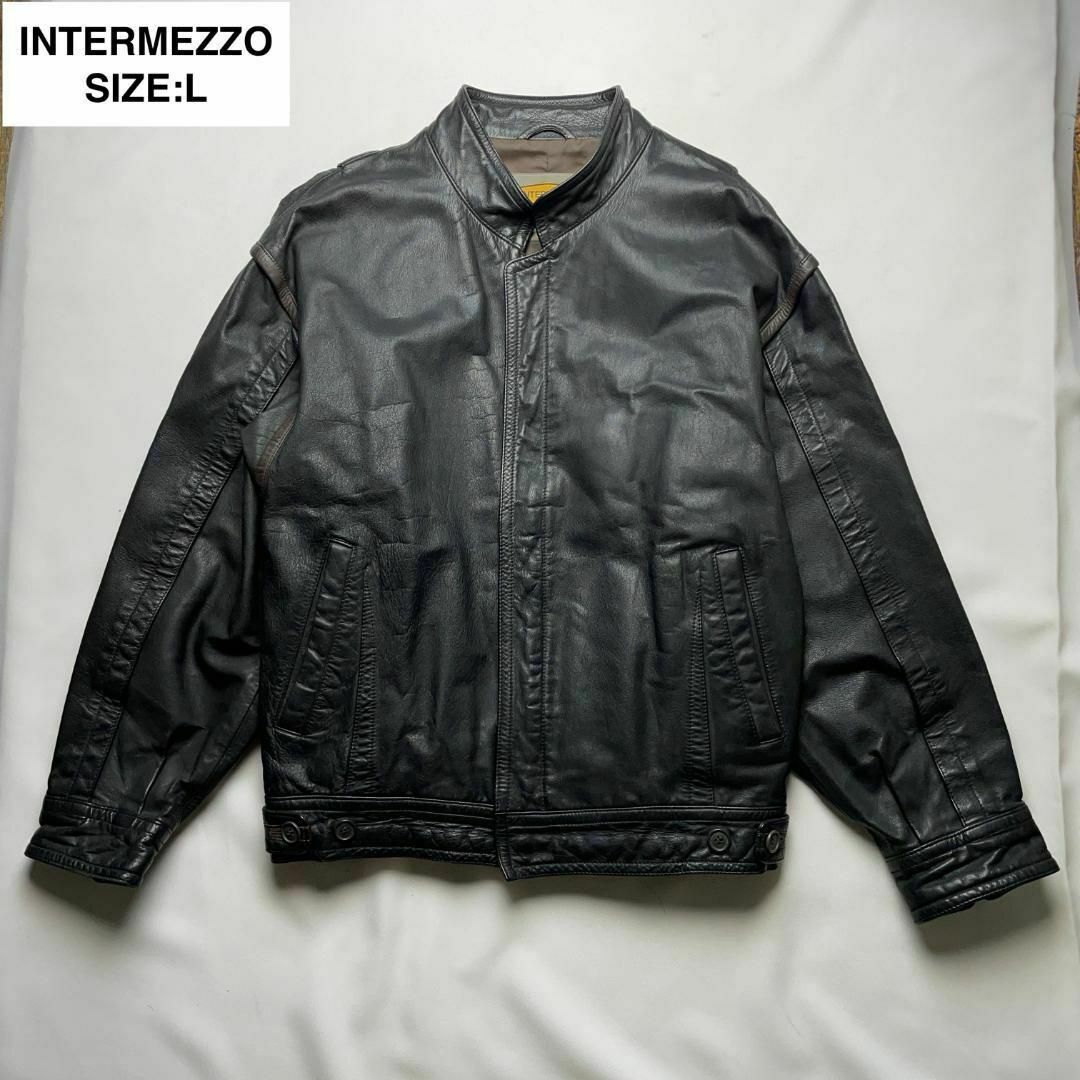 INTERMEZZO - インターメッツォレザージャケット黒茶色ブラック INTERMEZZO - インターメッツォレザージャケット黒茶色ブラック