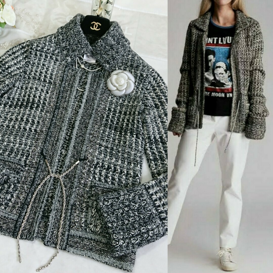 CHANEL - シャネル❤️キラキラ➕ロゴボタン❤️肉厚ニット CHANEL - シャネル❤️キラキラ➕ロゴボタン❤️肉厚ニット