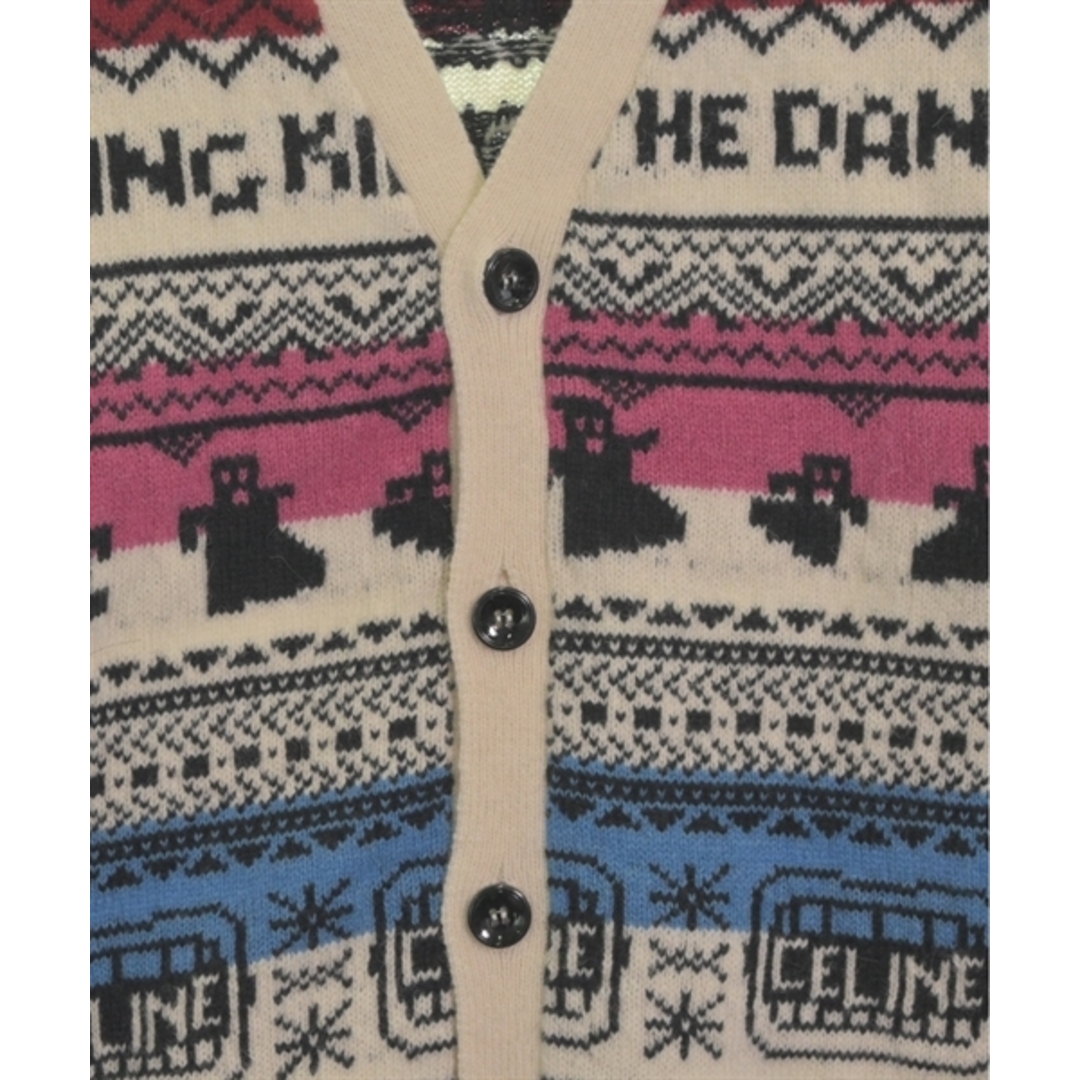 CELINE - CELINE セリーヌ カーディガン M アイボリーx黒x青等 CELINE - CELINE セリーヌ カーディガン M アイボリーx黒x青等