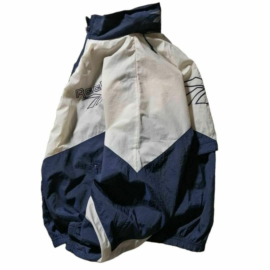 Reebok - 90sリーボックバックロゴ刺繍ナイロンジャケット Reebok - 90sリーボックバックロゴ刺繍ナイロンジャケット