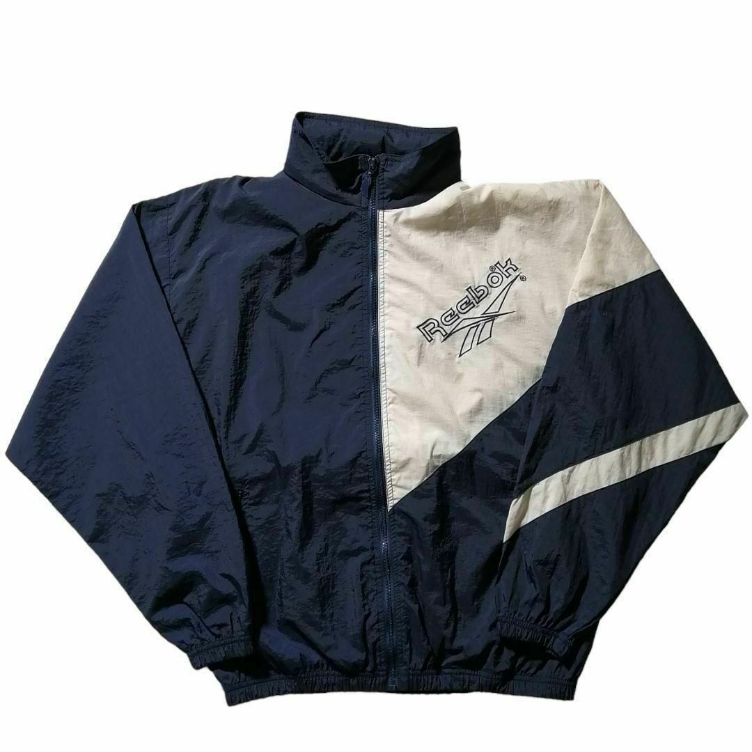 Reebok - 90sリーボックバックロゴ刺繍ナイロンジャケット Reebok - 90sリーボックバックロゴ刺繍ナイロンジャケット